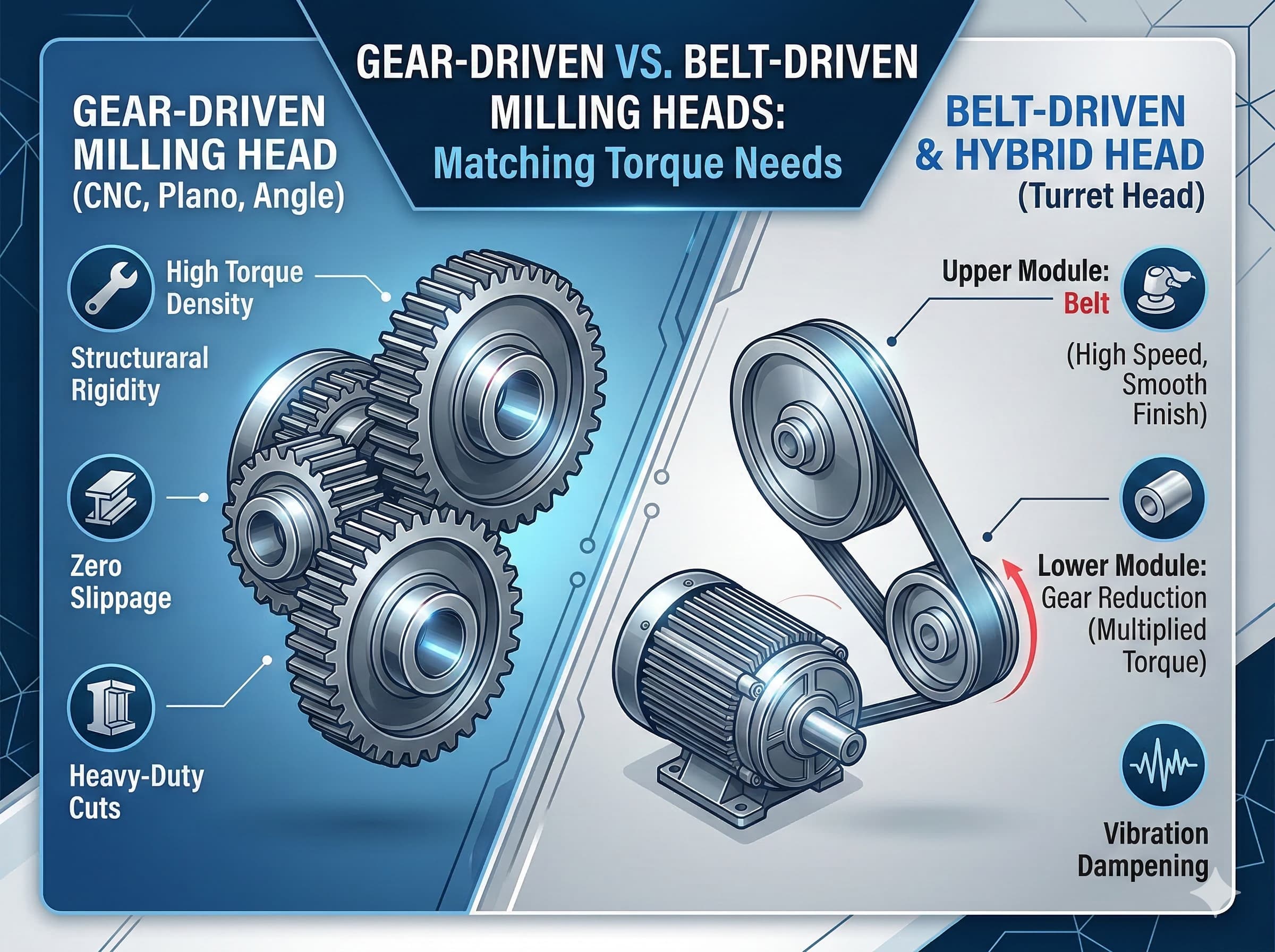 News|Gear-Driven vs. Belt-Driven Milling Heads Which One Suits Your Torque Requirements