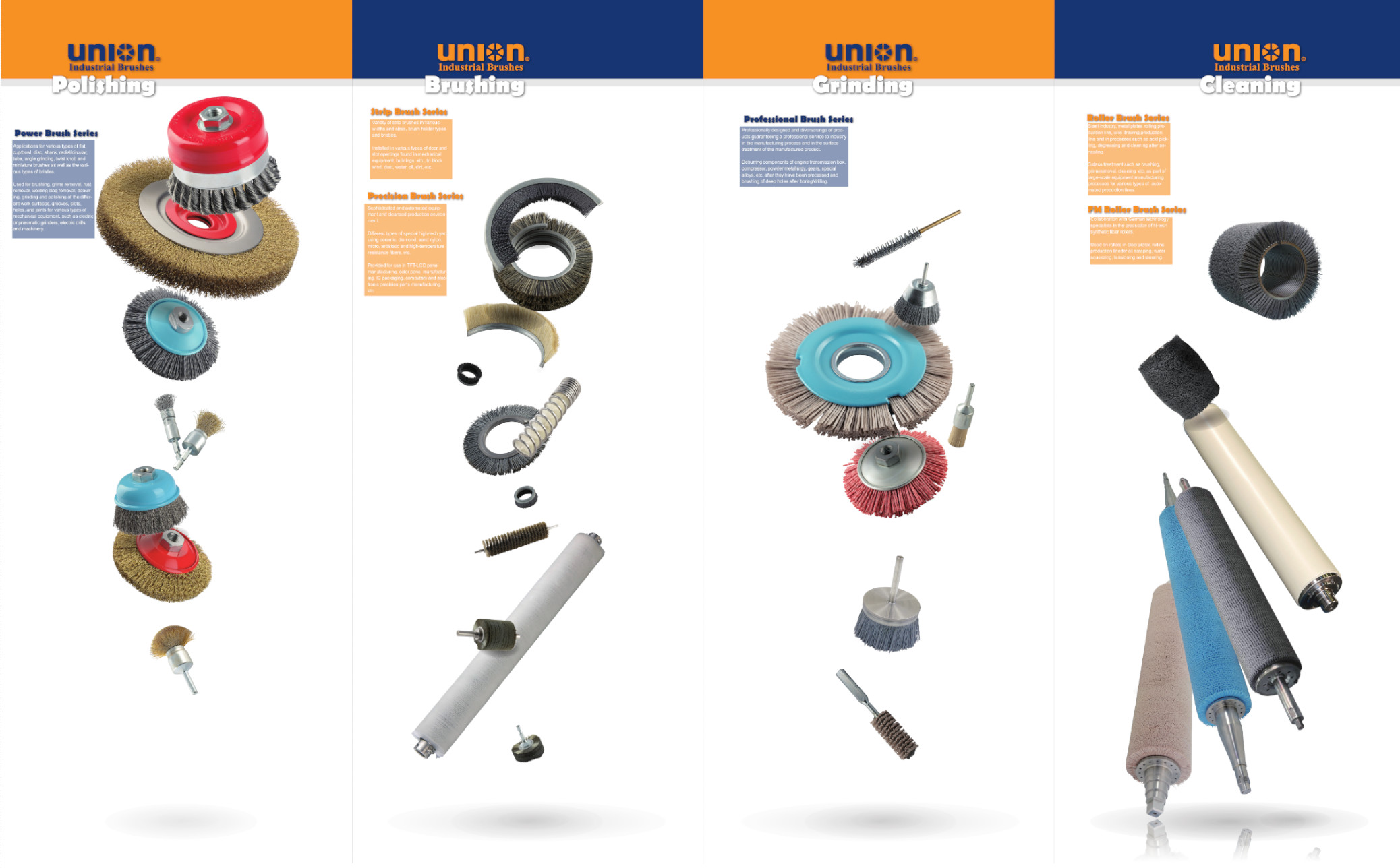 UNION Brush provide full range industrial brushes for your special applications