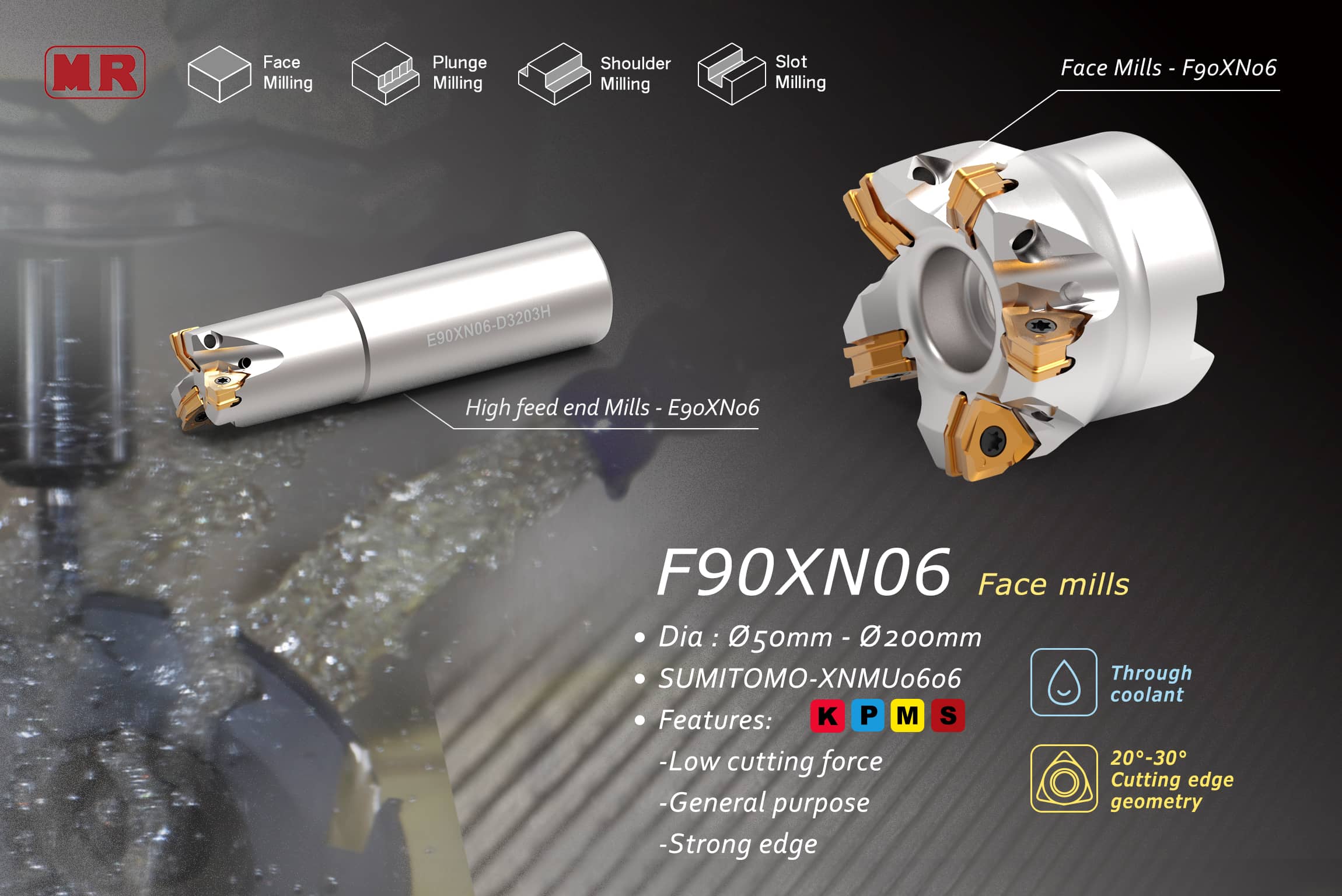 產品|E90XN06 端銑刀 / F90XN06 平面銑刀