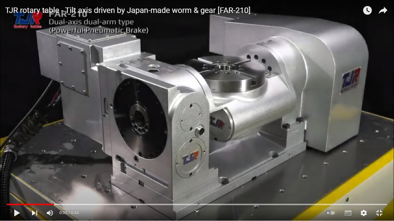 Video|TJR rotary table - Tilt axis driven by Japan-made worm & gear [FAR-210]