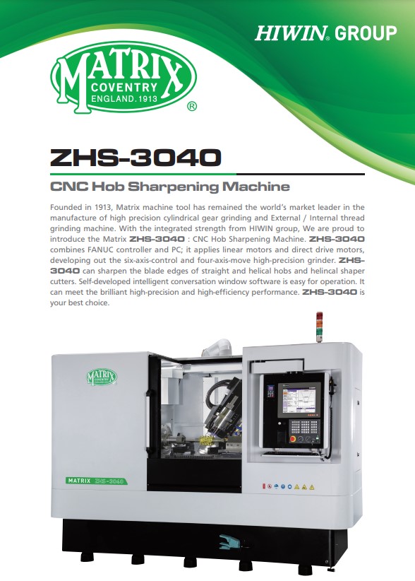 Catalog|ZHS-3040 CNC Hob Sharpening Machine