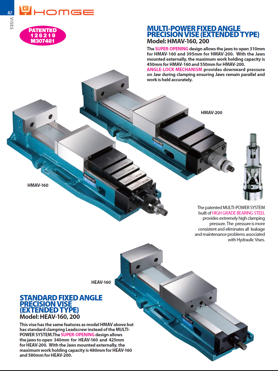 Catalog|MULTI-POWER FIXED ANGLE PRECISION VISE (EXTENDED TYPE)