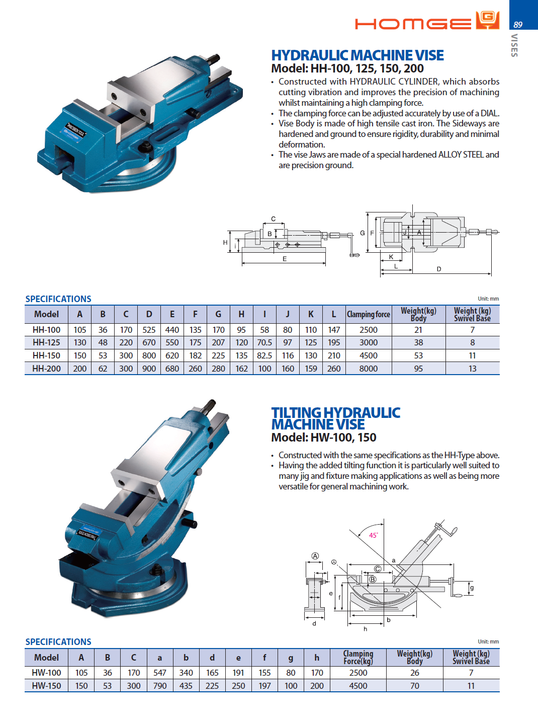 Catalog|TILTING HYDRAULIC MACHINE VISE