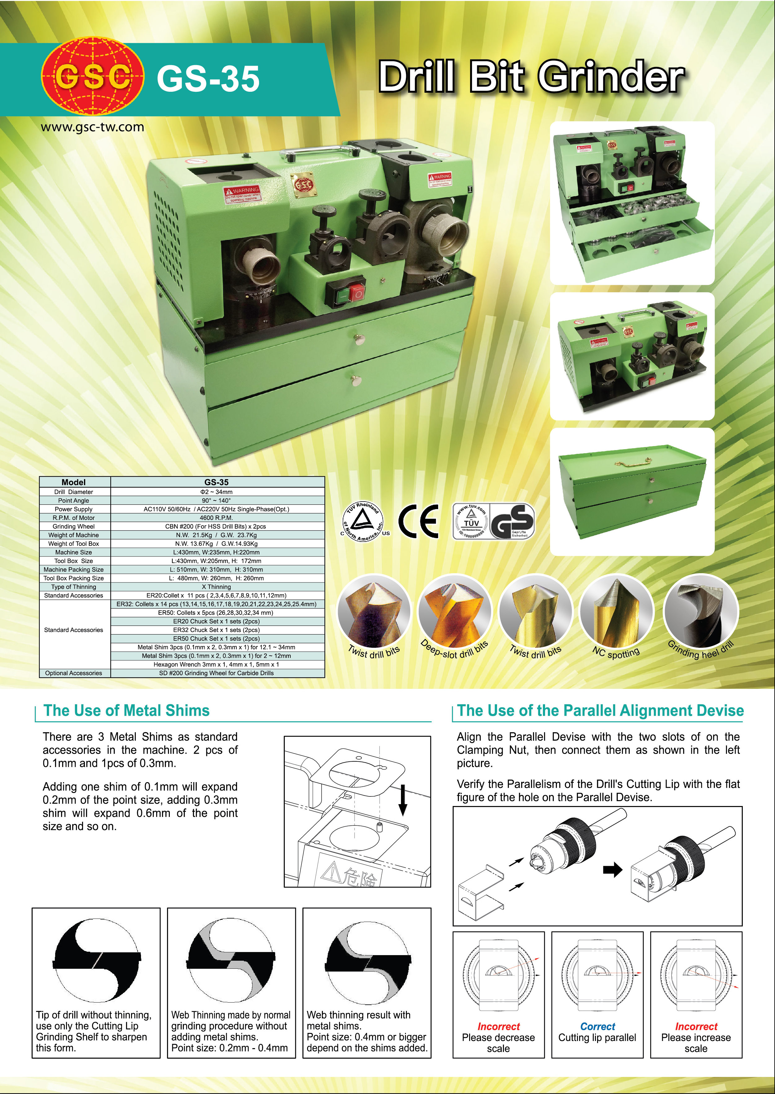 Catalog|GS-35 Twist Drill Resharpener