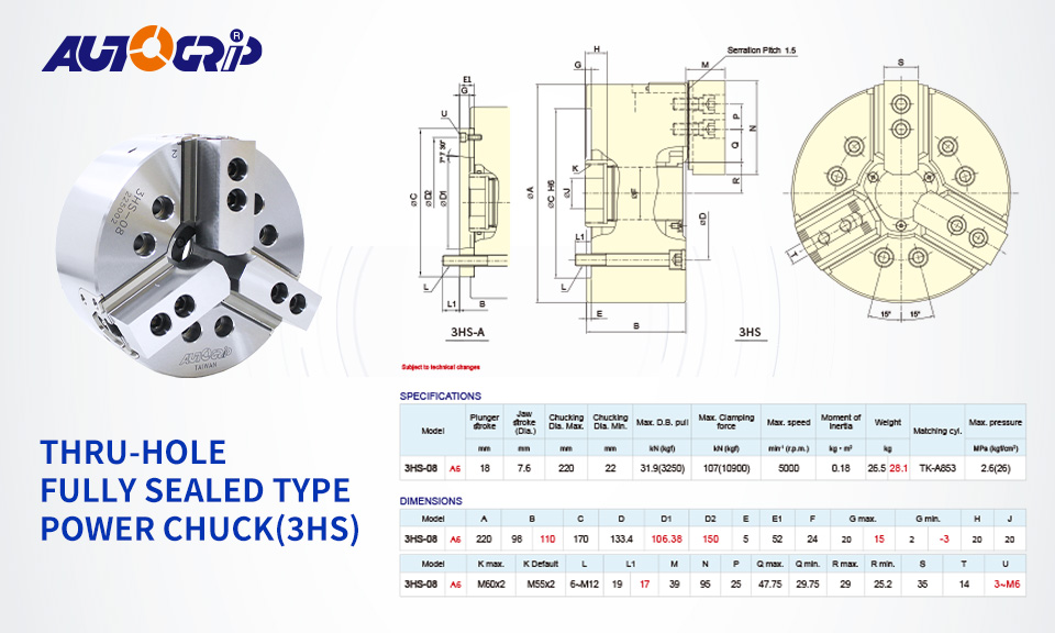 Catalog|THRU-HOLE FULLY SEALED TYPE POWER CHUCK(3HS)