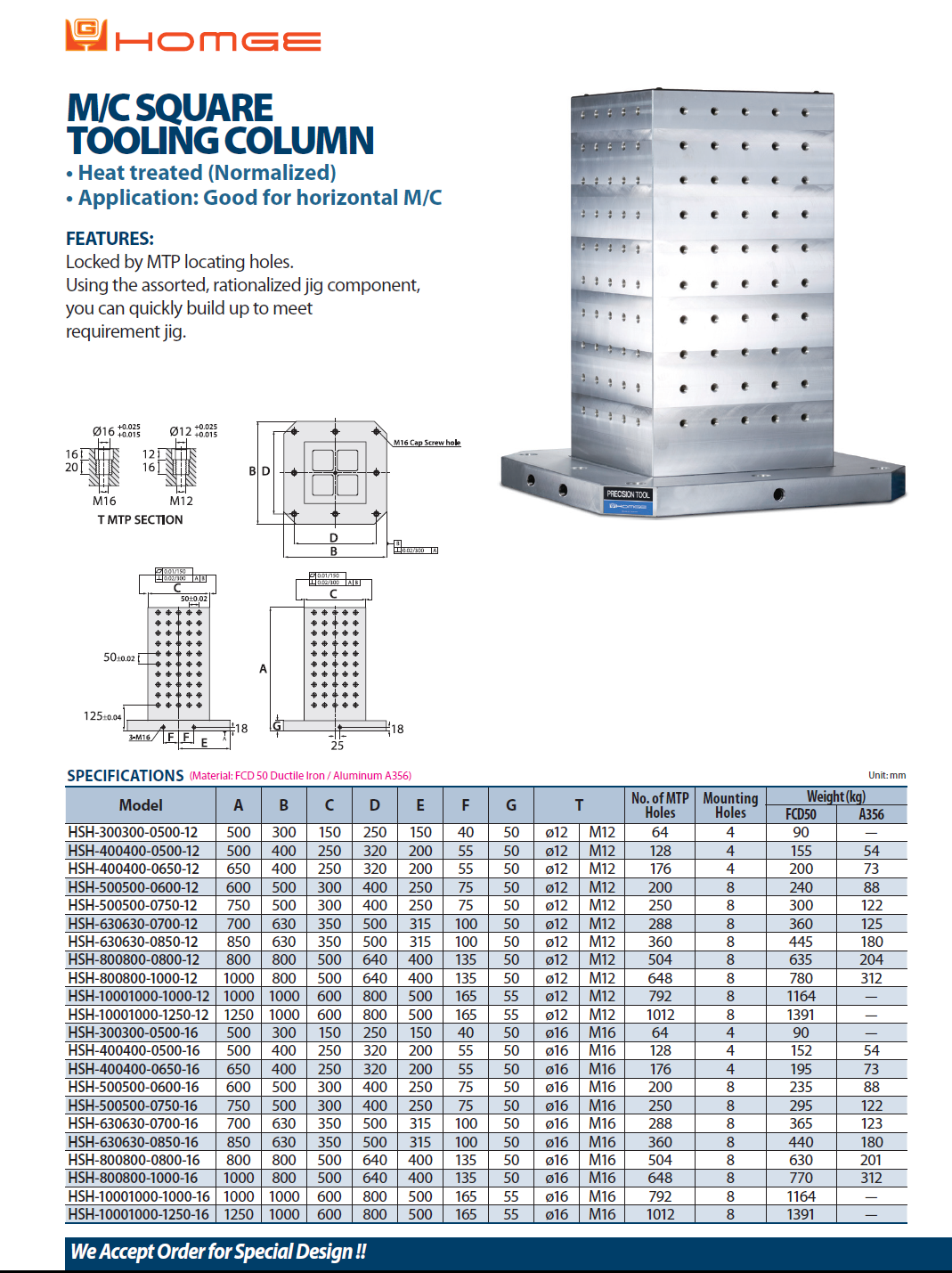 Catalog|M/C SQUARE TOOLING COLUMN - CNC TOMBSTONE (HSH-)